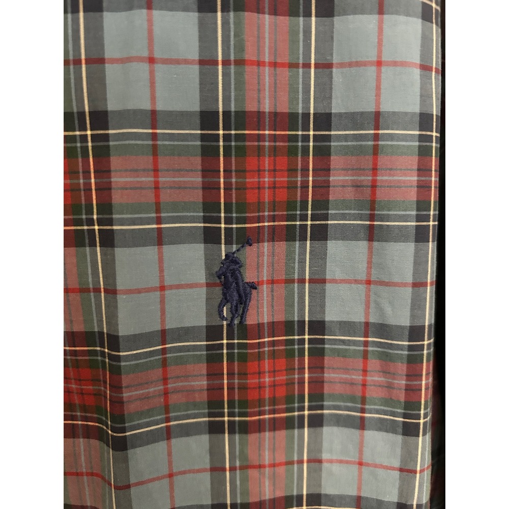 Polo Ralph‎ Lauren Mens XL Classic Fit Cotton Stretch Plaid Button Down Shirt